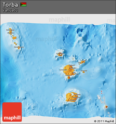 Political 3D Map of Torba, single color outside