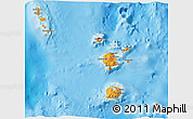 Political 3D Map of Torba, single color outside