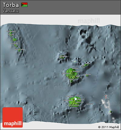Satellite 3D Map of Torba, semi-desaturated