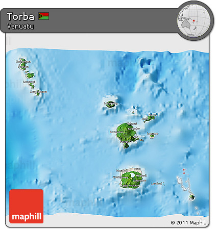Satellite 3D Map of Torba, shaded relief outside