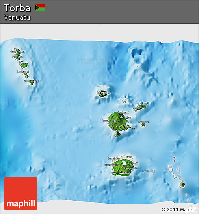 Satellite 3D Map of Torba, shaded relief outside