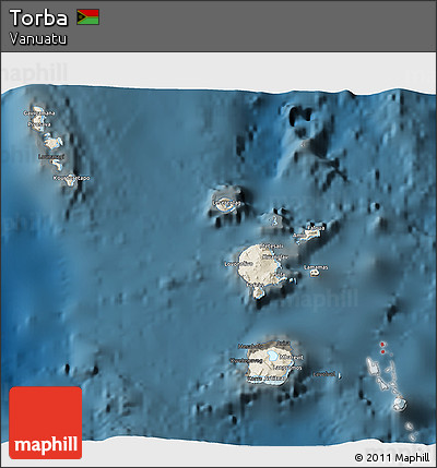 Shaded Relief 3D Map of Torba, darken