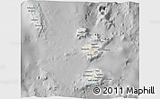 Shaded Relief 3D Map of Torba, desaturated