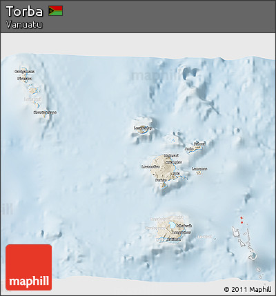 Shaded Relief 3D Map of Torba, lighten