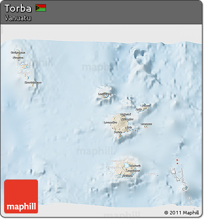 Shaded Relief 3D Map of Torba, lighten