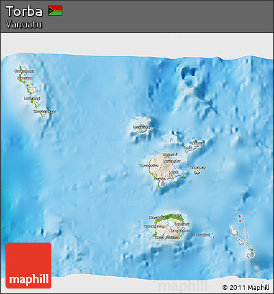 Shaded Relief 3D Map of Torba, physical outside