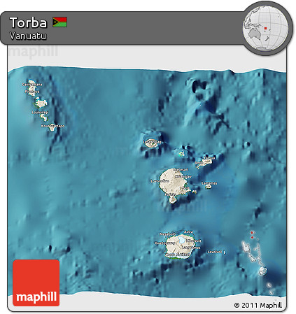 Shaded Relief 3D Map of Torba, satellite outside