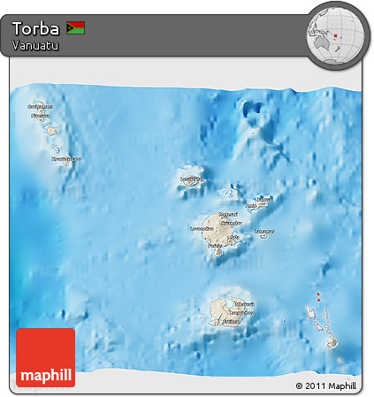 Shaded Relief 3D Map of Torba, single color outside