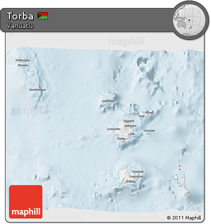 Silver Style 3D Map of Torba, single color outside