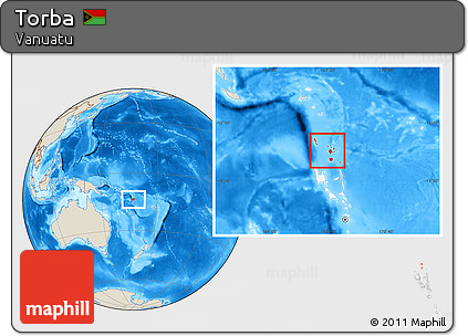 Shaded Relief Location Map of Torba, highlighted country