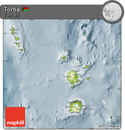 Physical Map of Torba, semi-desaturated