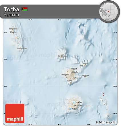 Shaded Relief Map of Torba, lighten