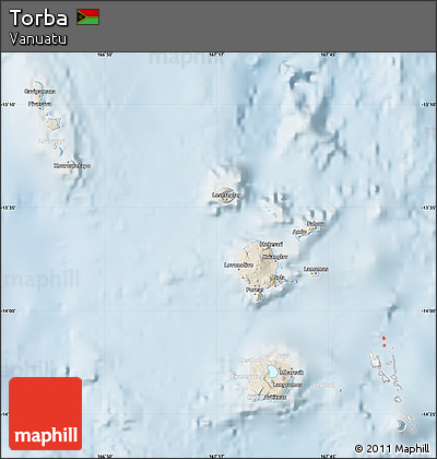 Shaded Relief Map of Torba, lighten
