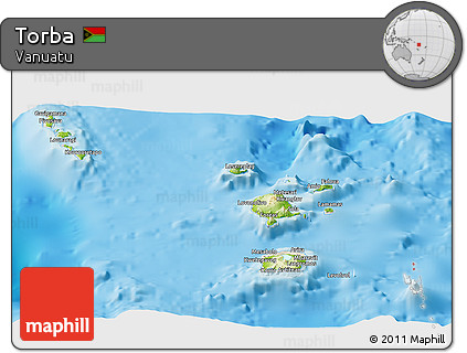 Physical Panoramic Map of Torba, shaded relief outside