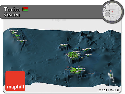 Satellite Panoramic Map of Torba, darken