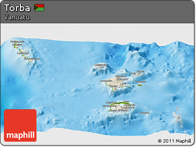 Shaded Relief Panoramic Map of Torba, physical outside