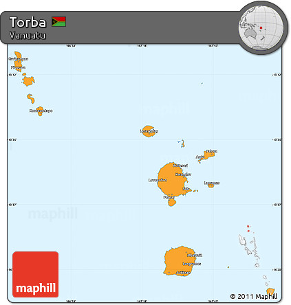 Political Simple Map of Torba, single color outside