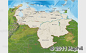 Shaded Relief 3D Map of Venezuela, satellite outside, shaded relief sea