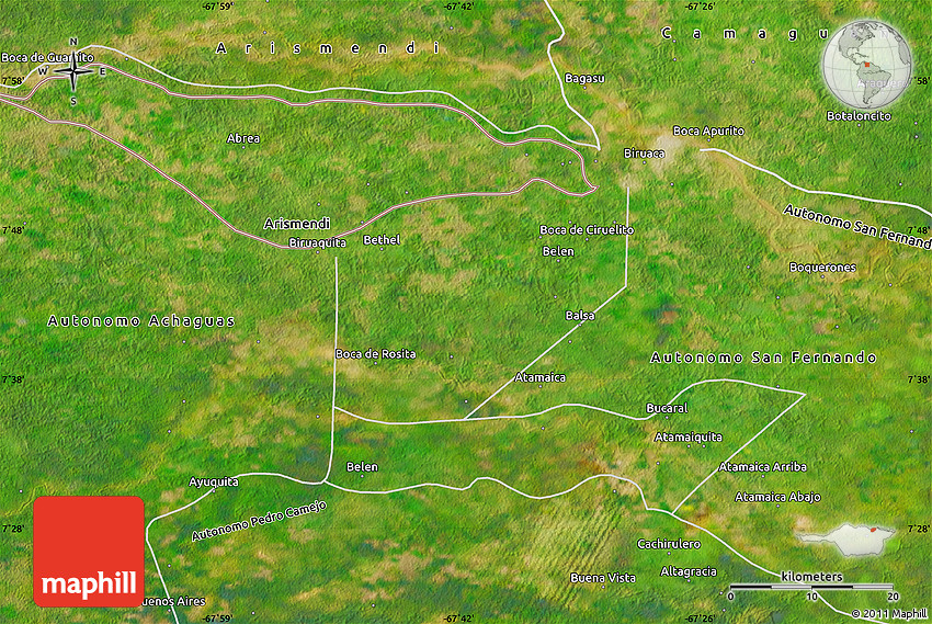 Satellite Map of Autonomo Biruaca