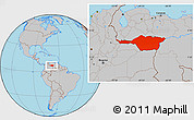 Gray Location Map of Apure