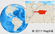Shaded Relief Location Map of Apure