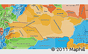 Political Shades Map of Apure