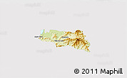 Physical 3D Map of Zamora, cropped outside