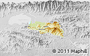 Physical 3D Map of Zamora, lighten, desaturated