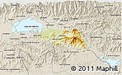 Physical 3D Map of Zamora, shaded relief outside