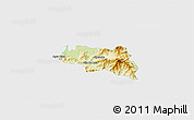 Physical 3D Map of Zamora, single color outside