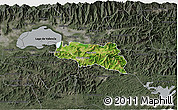 Satellite 3D Map of Zamora, darken, semi-desaturated