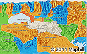 Shaded Relief 3D Map of Zamora, political outside