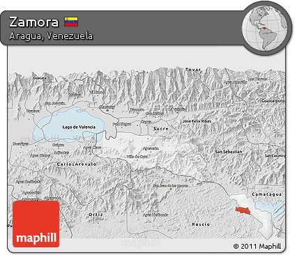 Silver Style 3D Map of Zamora