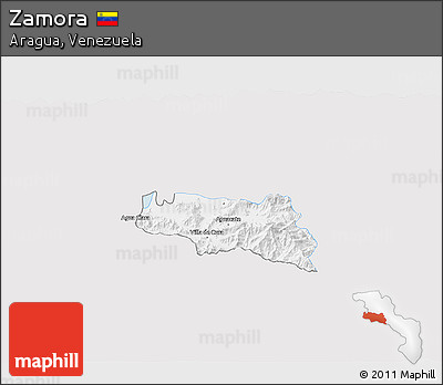 Silver Style 3D Map of Zamora, single color outside