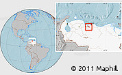 Gray Location Map of Zamora, highlighted country, hill shading