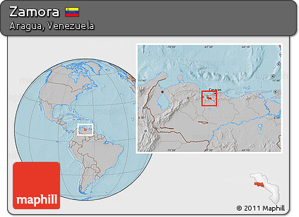 Gray Location Map of Zamora, hill shading
