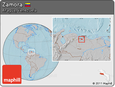 Gray Location Map of Zamora, hill shading