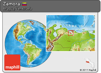 Physical Location Map of Zamora, highlighted parent region