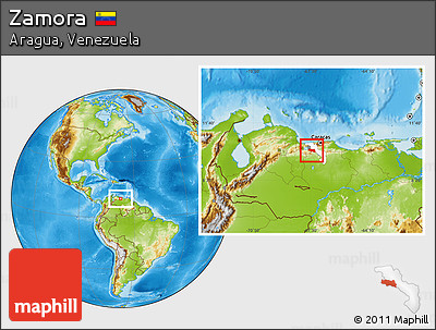 Physical Location Map of Zamora, highlighted parent region