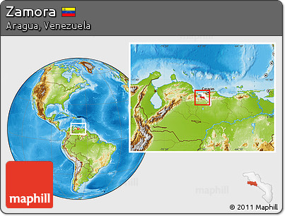 Physical Location Map of Zamora, highlighted parent region