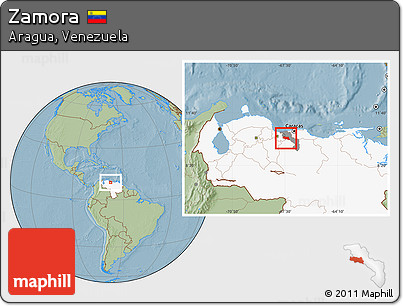 Savanna Style Location Map of Zamora, highlighted country, highlighted parent region, hill shading