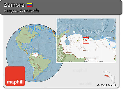 Savanna Style Location Map of Zamora, highlighted country, hill shading