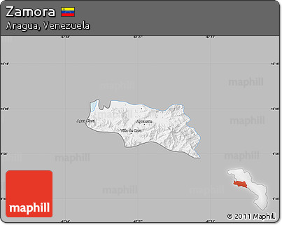 Gray Map of Zamora, single color outside