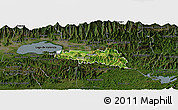 Satellite Panoramic Map of Zamora, darken