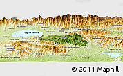 Satellite Panoramic Map of Zamora, physical outside