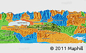 Satellite Panoramic Map of Zamora, political outside