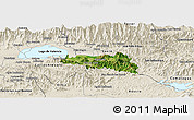 Satellite Panoramic Map of Zamora, shaded relief outside