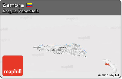 Silver Style Panoramic Map of Zamora, single color outside