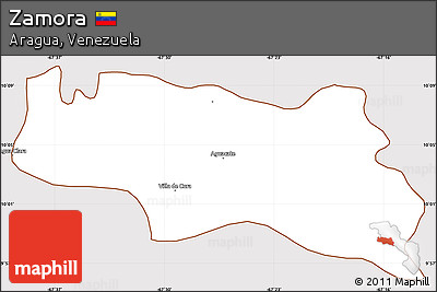 Classic Style Simple Map of Zamora, cropped outside