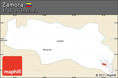Classic Style Simple Map of Zamora, single color outside